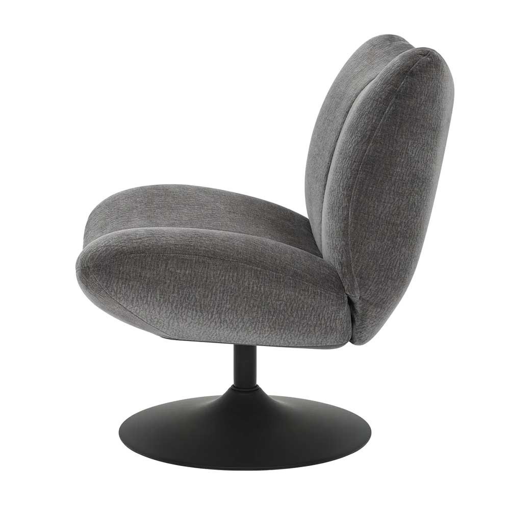 Fauteuil pivotant Petalia - tissu gris foncé