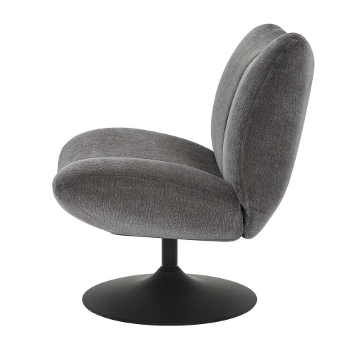 Fauteuil pivotant Petalia - tissu gris foncé