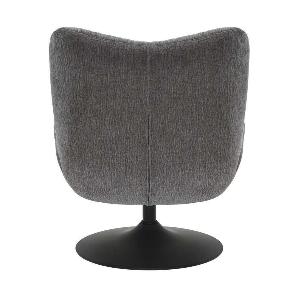Fauteuil pivotant Petalia - tissu gris foncé