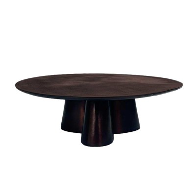 Table FLUXA DIA 80 x H 25 cm - bronze