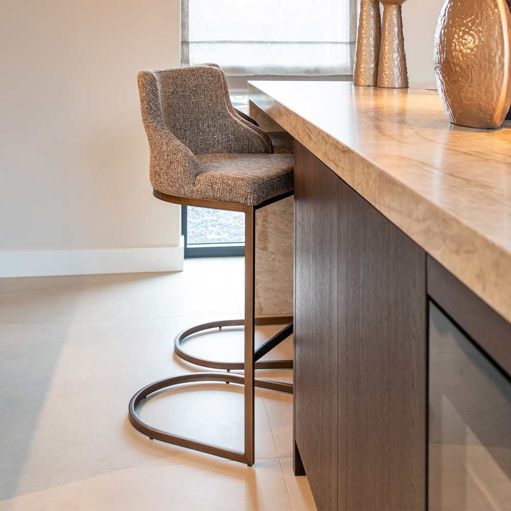 Tabouret de bar Bolton en tweed marron (lot de 2)