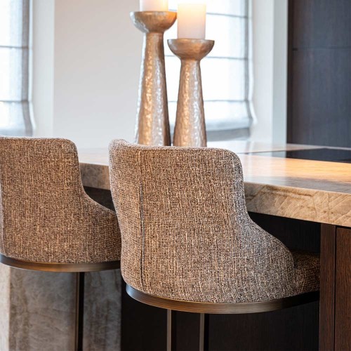 Tabouret de bar Bolton en tweed marron (lot de 2)