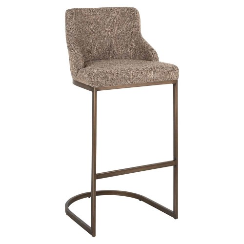 Tabouret de bar Bolton en tweed marron (lot de 2)