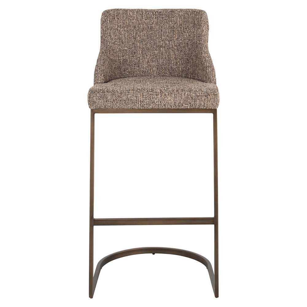Tabouret de bar Bolton en tweed marron (lot de 2)