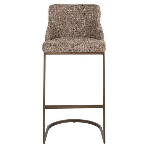 Tabouret de bar Bolton en tweed marron (lot de 2)