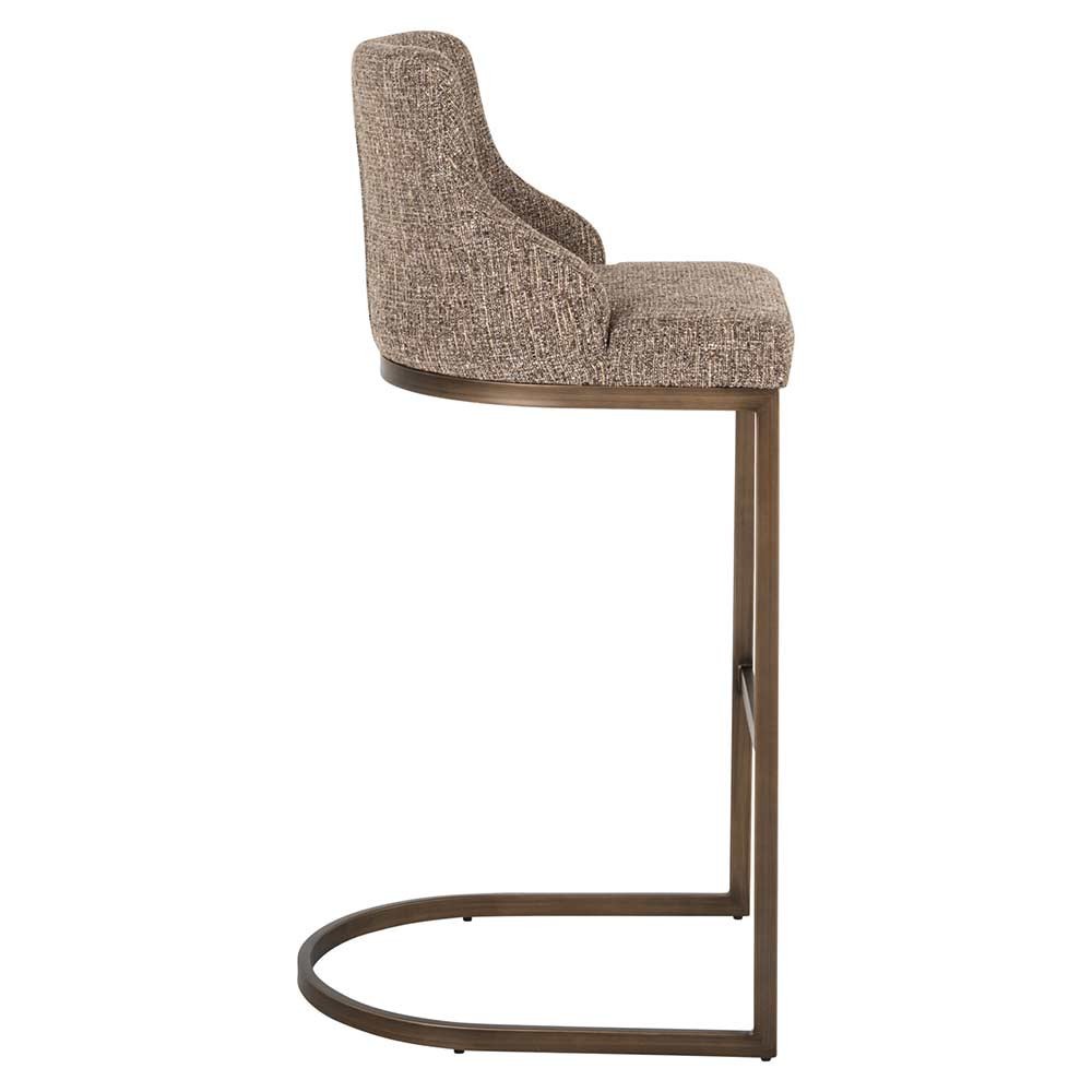 Tabouret de bar Bolton en tweed marron (lot de 2)