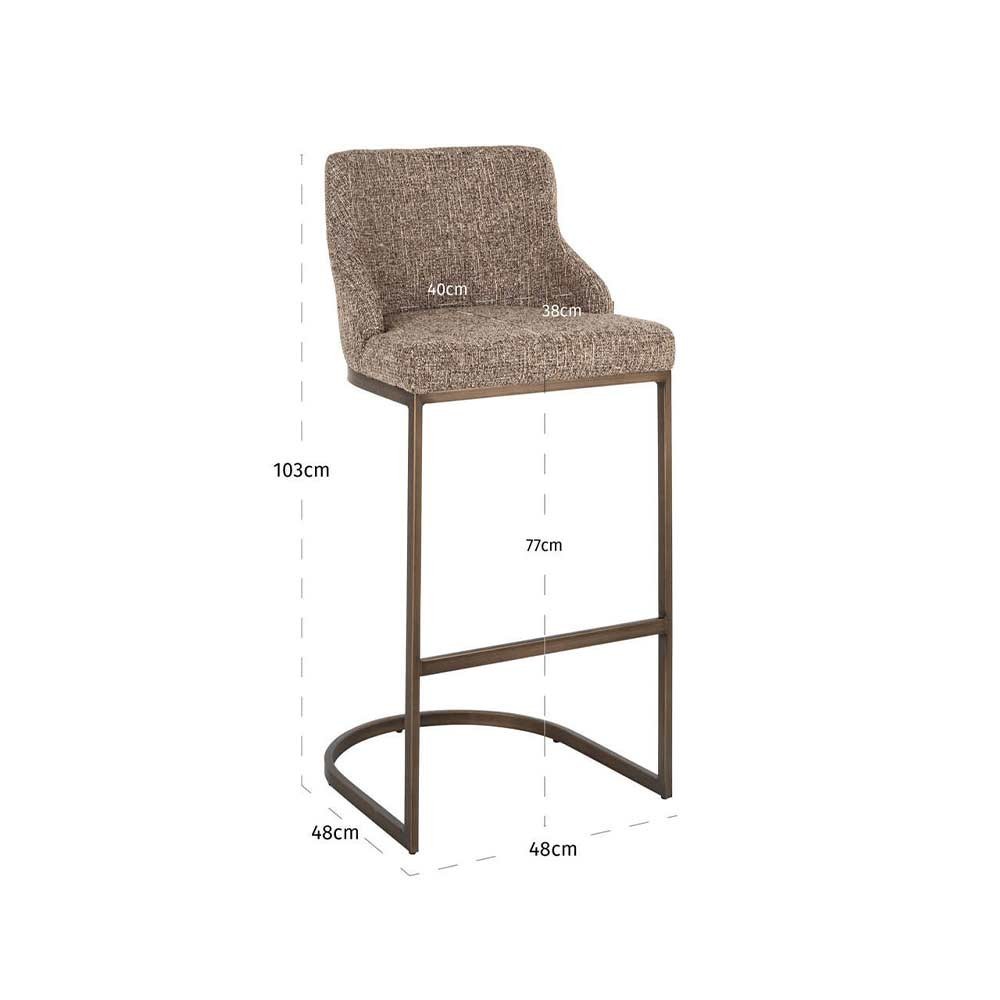 Tabouret de bar Bolton en tweed marron (lot de 2)