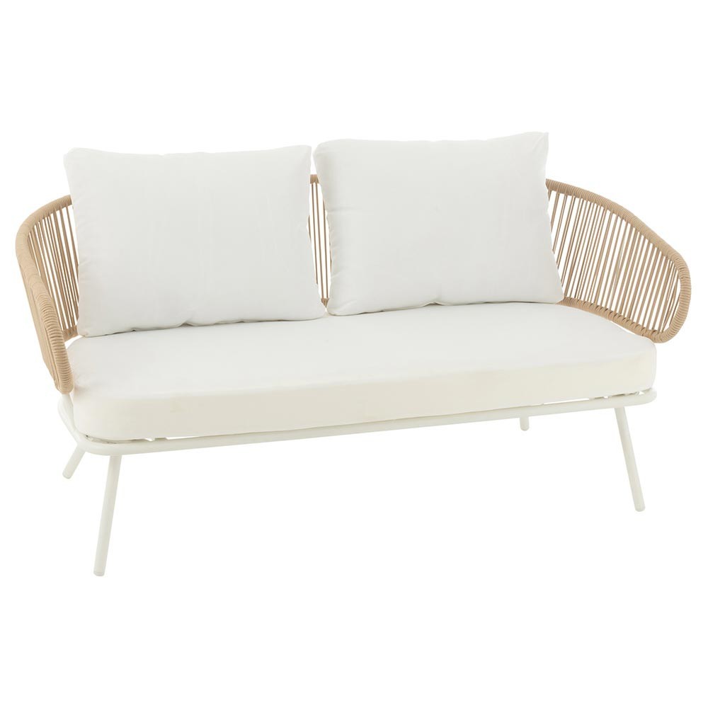 Set de 3 chaises Poa Fer/Rotin - Blanc