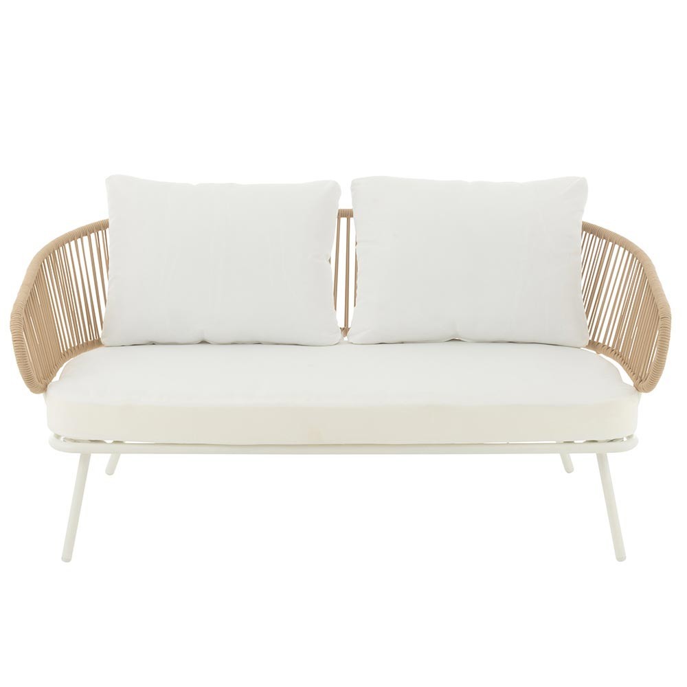 Set de 3 chaises Poa Fer/Rotin - Blanc