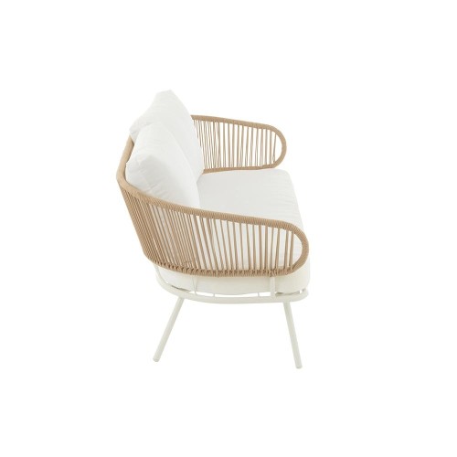 Set de 3 chaises Poa Fer/Rotin - Blanc
