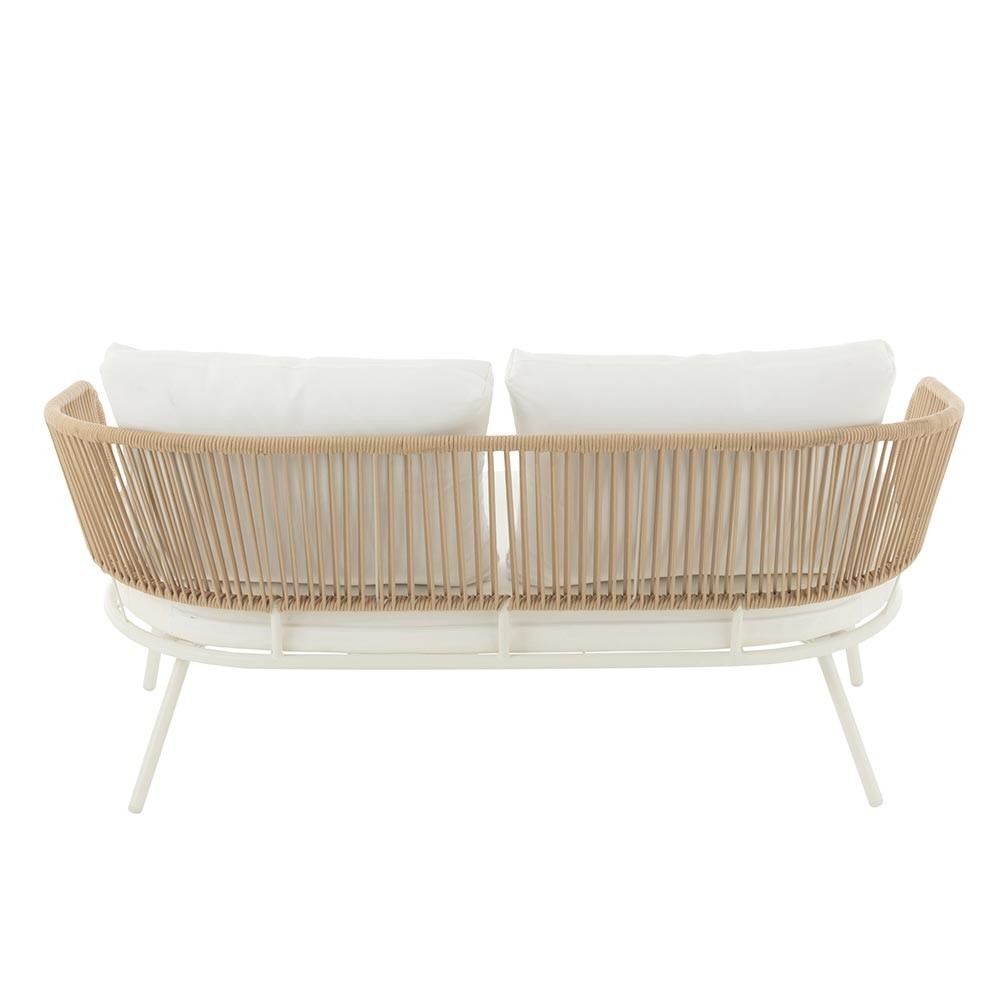 Set de 3 chaises Poa Fer/Rotin - Blanc