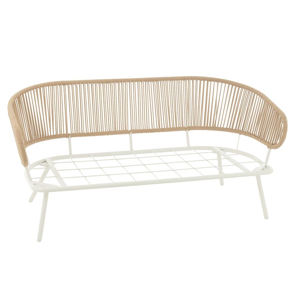 Set de 3 chaises Poa Fer/Rotin - Blanc