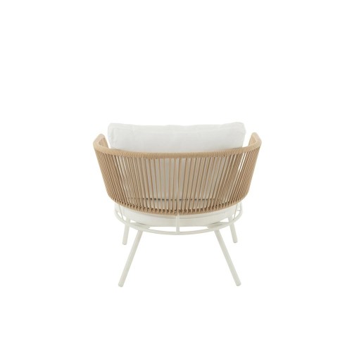 Set de 3 chaises Poa Fer/Rotin - Blanc