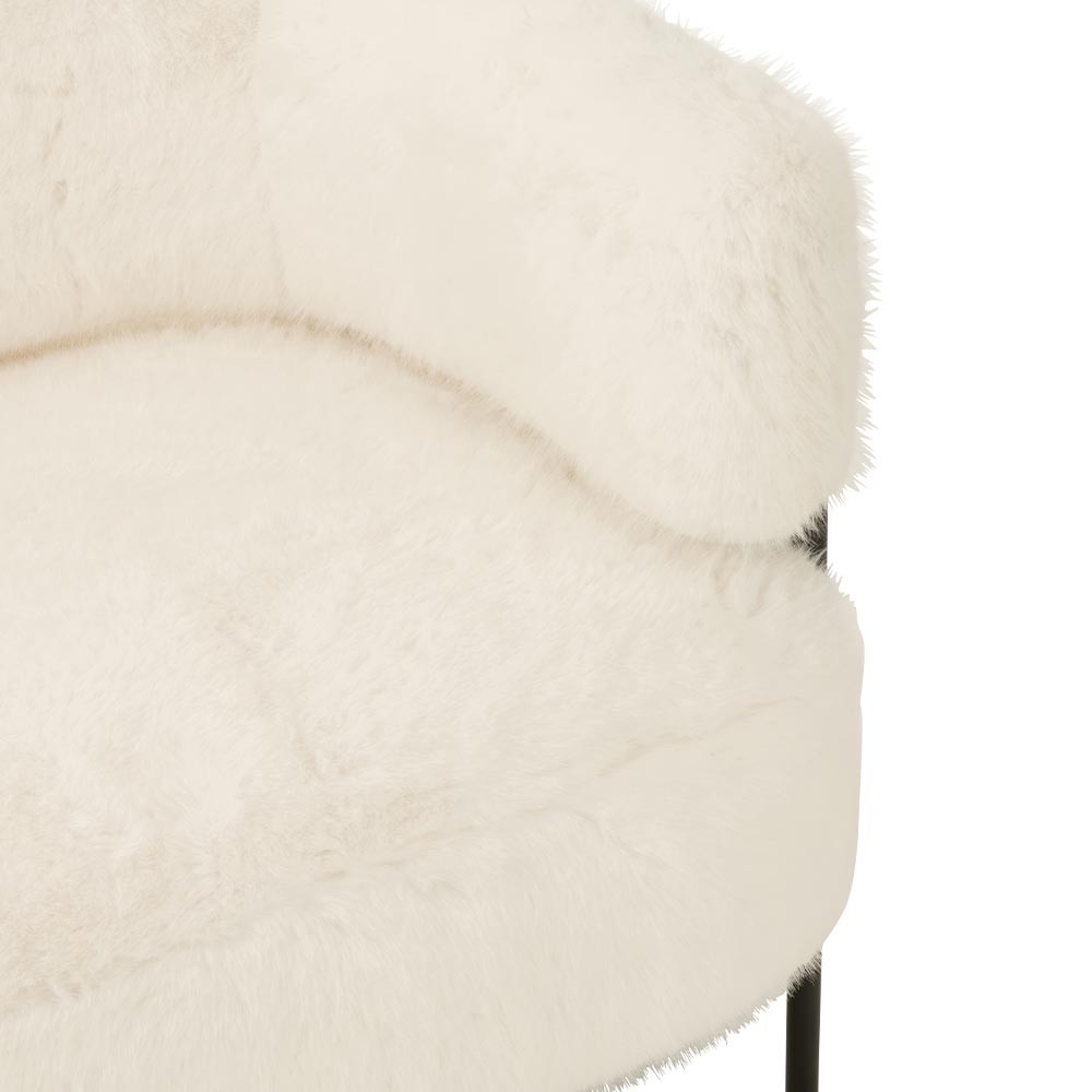 Canapé 2 places en tissu effet fourrure blanc