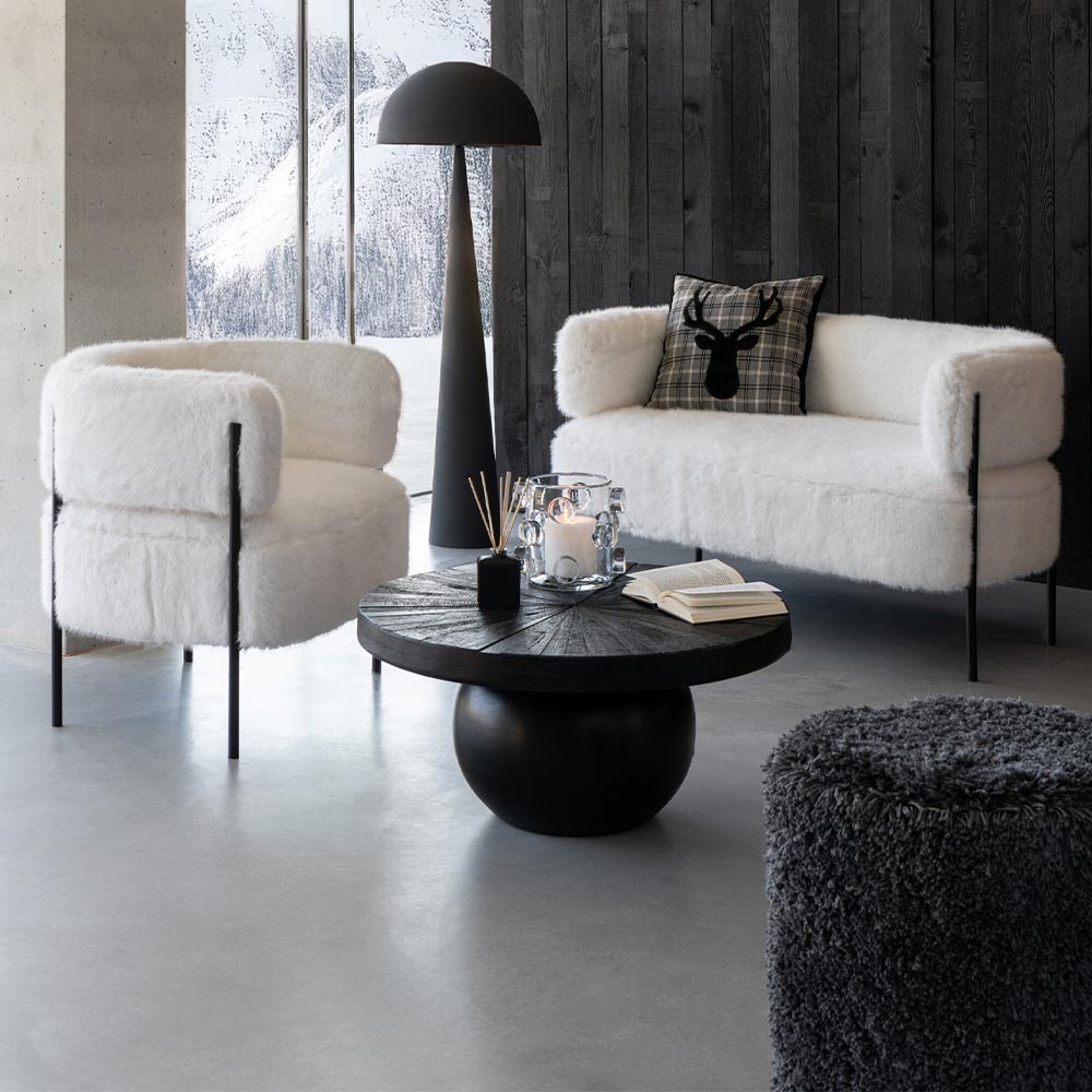 Fauteuil effet fourrure - blanc