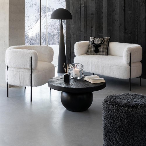 Fauteuil effet fourrure - blanc