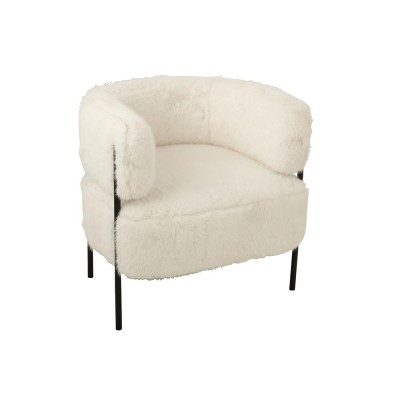Fauteuil effet fourrure - blanc 2