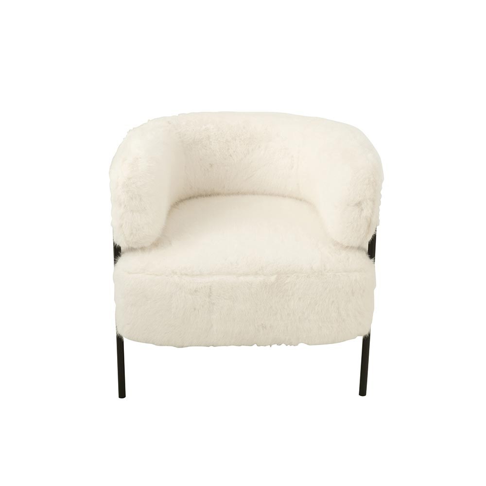 Fauteuil effet fourrure - blanc