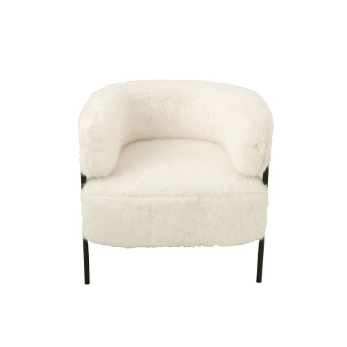 Fauteuil effet fourrure - blanc