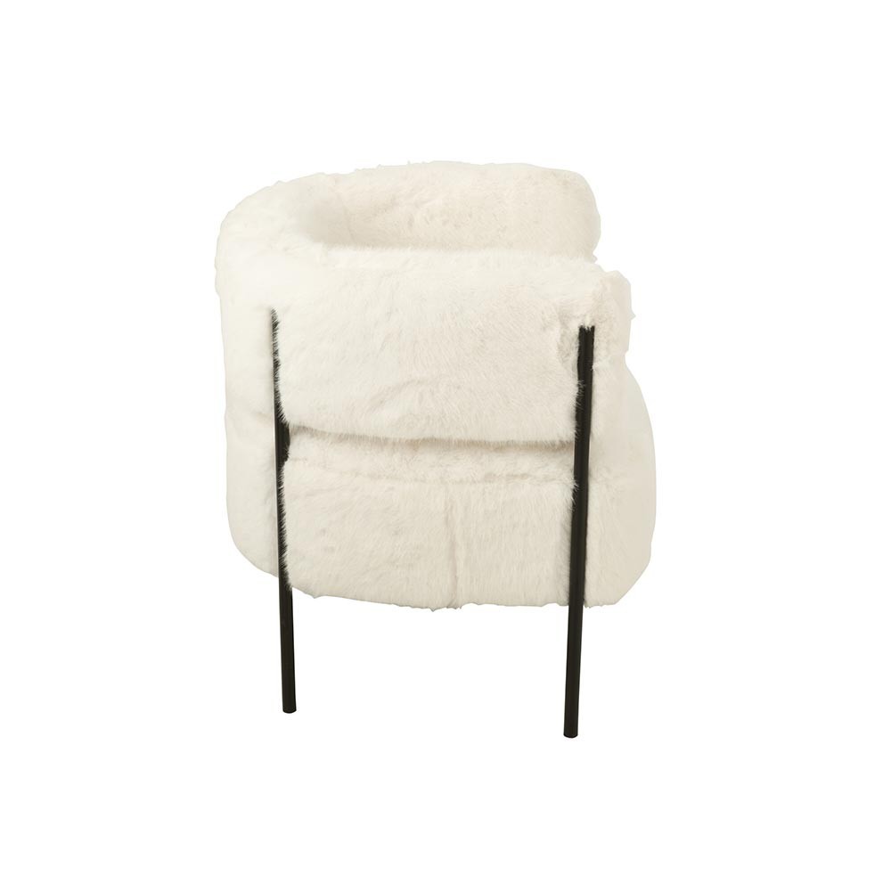 Fauteuil effet fourrure - blanc