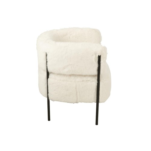 Fauteuil effet fourrure - blanc