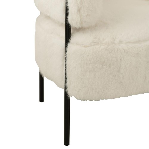 Fauteuil effet fourrure - blanc