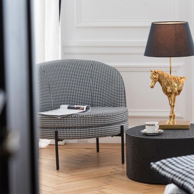 Fauteuil Pied-de-poule - noir/blanc