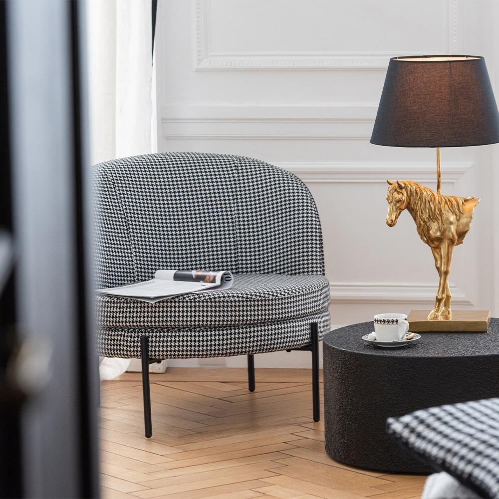 Fauteuil Pied-de-poule - noir/blanc