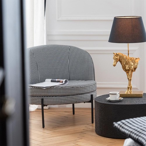 Fauteuil Pied-de-poule - noir/blanc