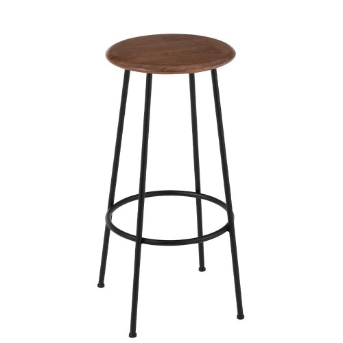 Chaise de bar Neo Acier Naturel/Noir