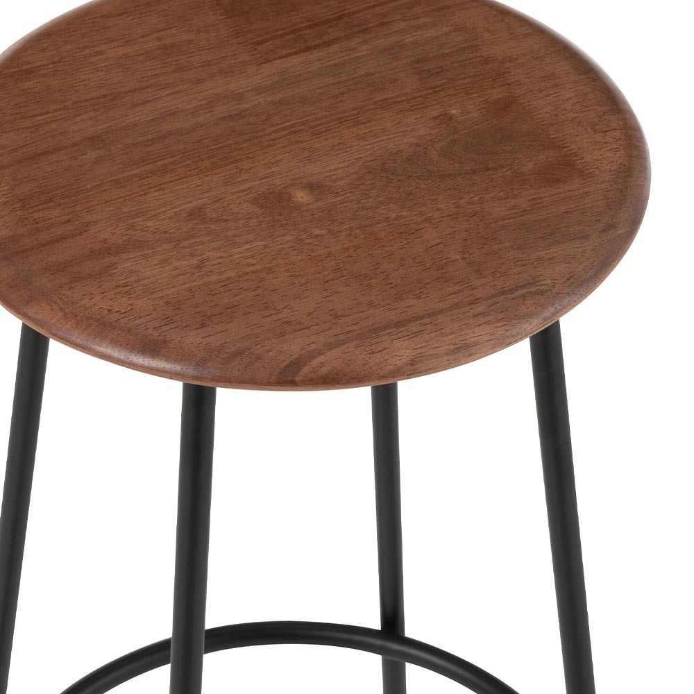 Chaise de bar Neo Acier Naturel/Noir