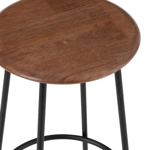 Chaise de bar Neo Acier Naturel/Noir