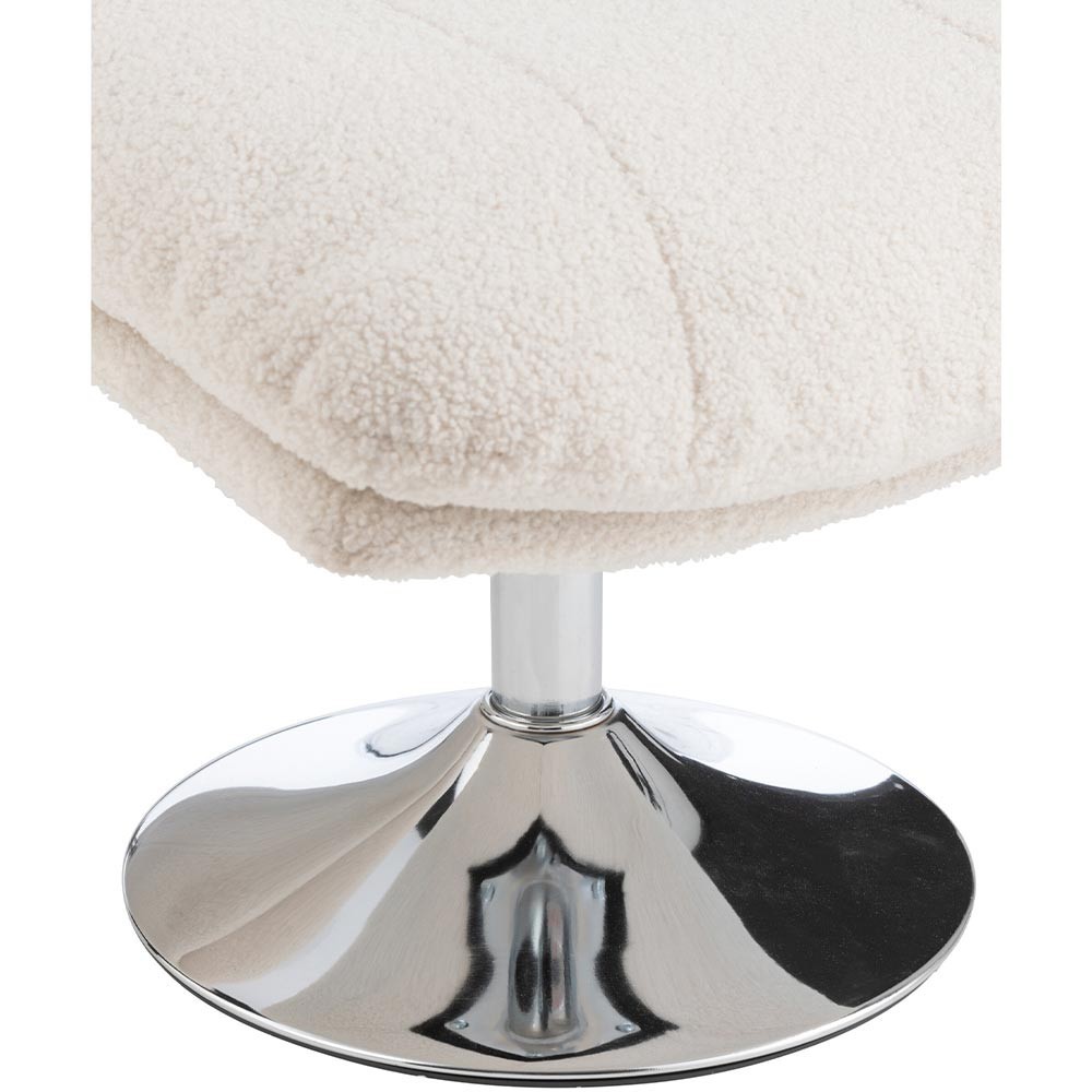 Siege Relax + Repose-Pieds Metal/Contreplaque Creme/Argent