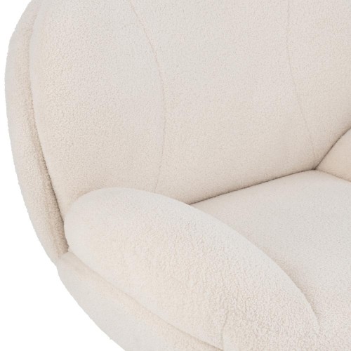 Siege Relax + Repose-Pieds Metal/Contreplaque Creme/Argent