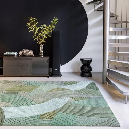 Alfombra verde con canalizable