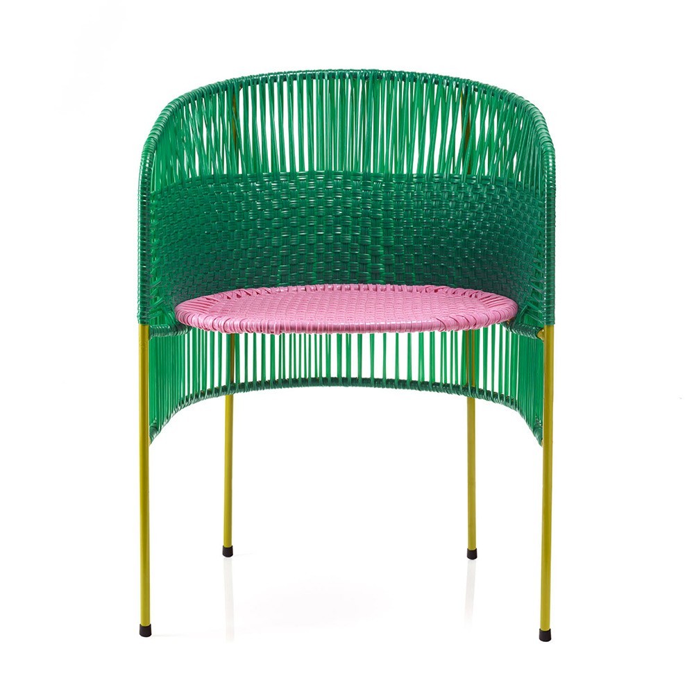 Caribe dining chair green/pink/curry ames