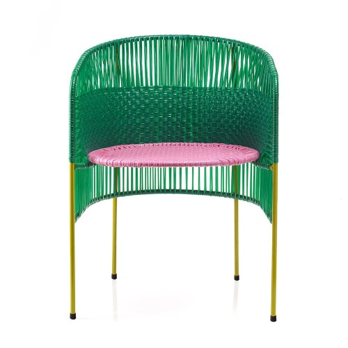Silla Caribe verde / rosa / curry ames