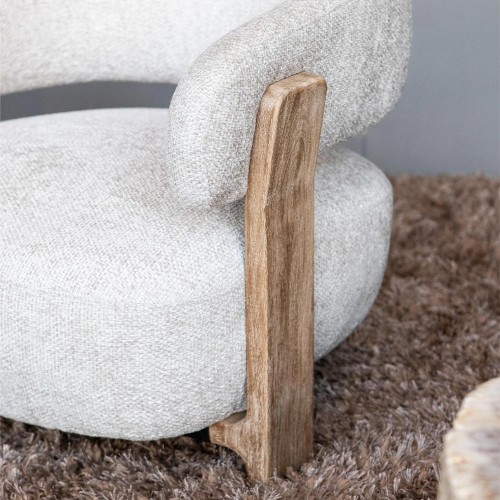 Fauteuil Mire Cream Legacy 15 rubberhout in duifgrijs tint