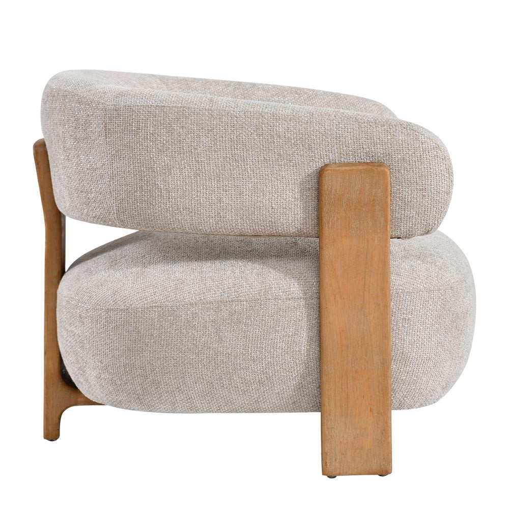 Fauteuil Mire Cream Legacy 15 rubberhout in duifgrijs tint