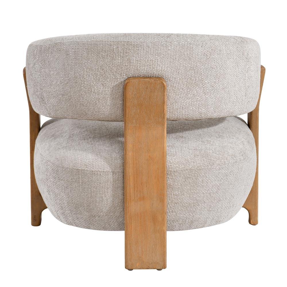 Fauteuil Mire Cream Legacy 15 rubberhout in duifgrijs tint