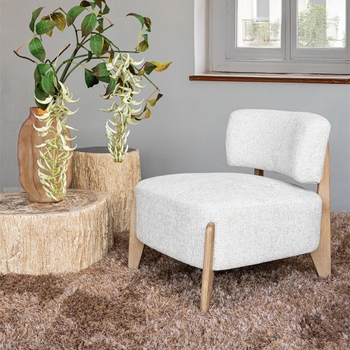Fauteuil Vale Cream Legacy 15 aus Kautschukholz Dove