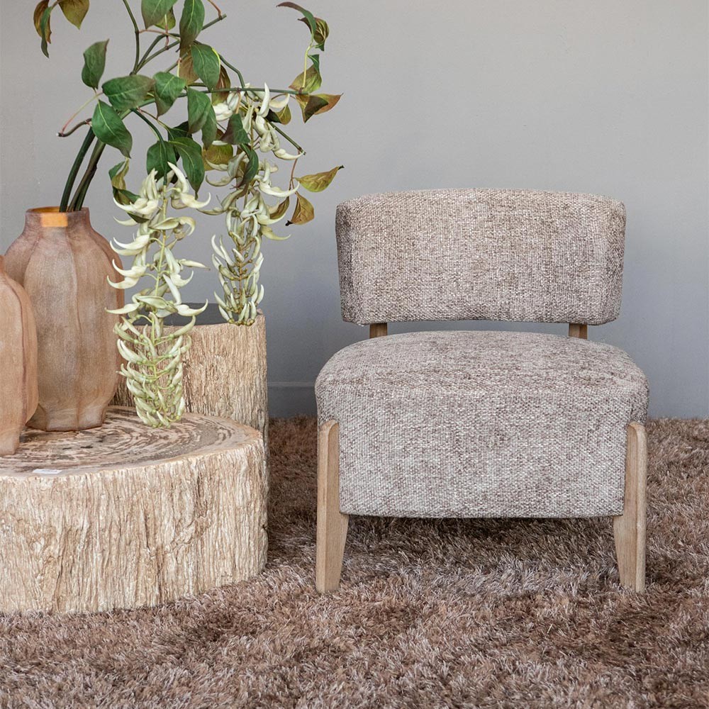 Fauteuil Vale Taupe Legacy 3 Mink van rubberhout