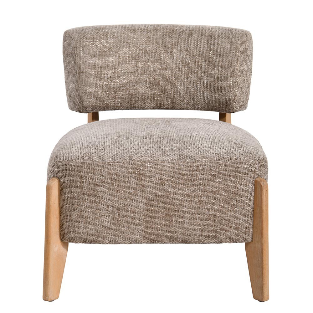 Armchair Vale Taupe Legacy 3 Mink in Rubberwood