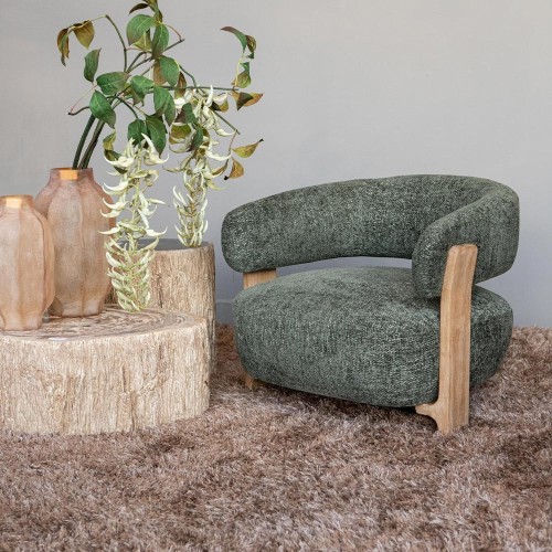 Fauteuil Mire Green Legacy 10 in olijfkleurig rubberhout