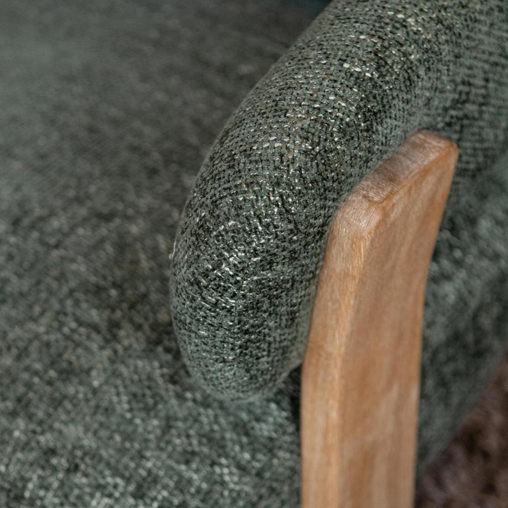 Fauteuil Mire Green Legacy 10 aus olivfarbenem Kautschukholz