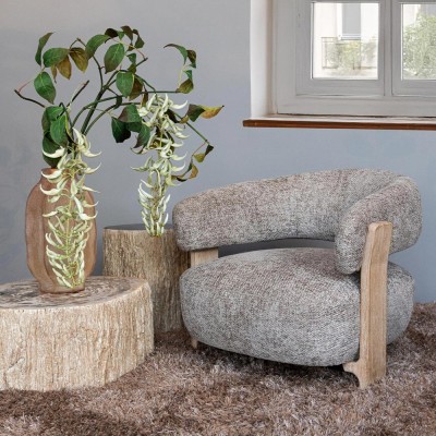 Fauteuil Legacy 3 Mink aus Heveaholz Mire Taupe