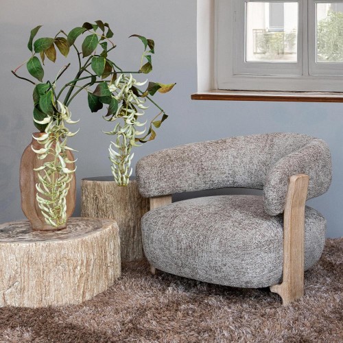 Legacy 3 Mink Armchair in Rubberwood Mire Taupe