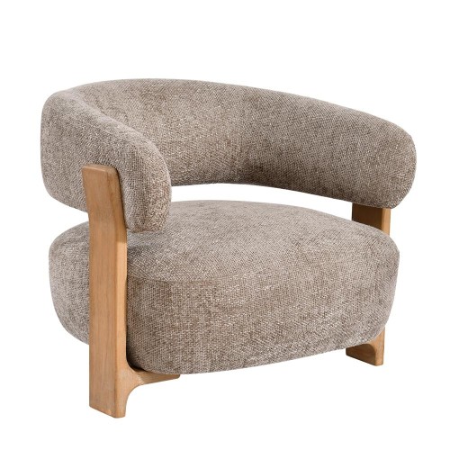 Fauteuil Legacy 3 Mink en bois d'hévéa Mire Taupe