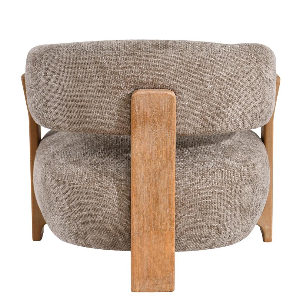 Fauteuil Legacy 3 Mink en bois d'hévéa Mire Taupe