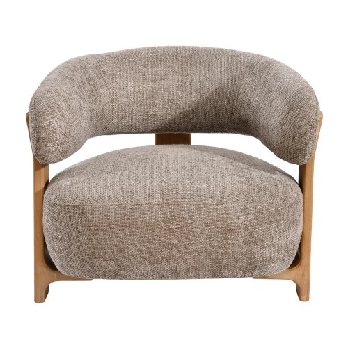 Fauteuil Legacy 3 Mink en bois d'hévéa Mire Taupe